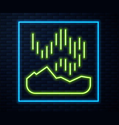 Glowing Neon Line Northern Lights Icon Isolated