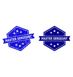 Hexagon Master Sergeant Stamp With Scratched