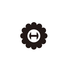 Letter H In Flower Geometric Symbol Simple Logo