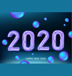 2020 Happy New Year Blue Background With Purple