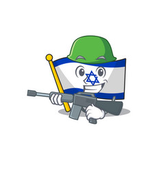 Army Flag Israel Isolated With Cartoon