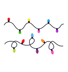 Christmas Color Lights Garland Set On White