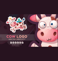 Cow And Bird Funny Jump - Cute Sticker