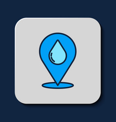 Filled Outline Water Drop With Location Icon