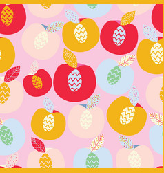 Pink With Colourful Peach Halves Seamless Pattern