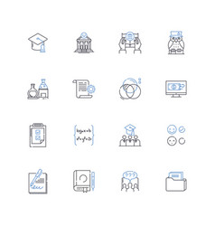 Training Center Line Icons Collection Instruction