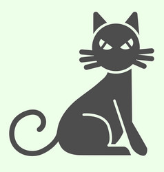 Witch Cat Solid Icon Scary Cat Sitting Sideways