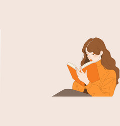 Young Girl Reading A Book Modern Flat