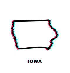 Iowa State Map Outline Glitch Icon