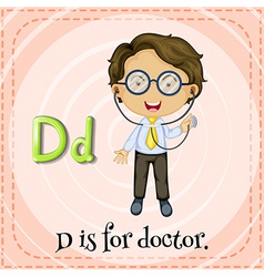 Flashcard letter d is for doctor Royalty Free Vector Image