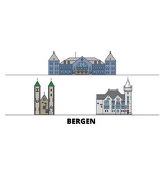 Norway Bergen Flat Landmarks