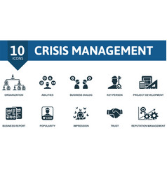 Crisis Management Icons Set Creative