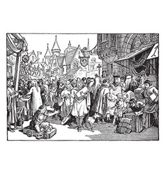 A Street Fair In 13th Century France Vintage