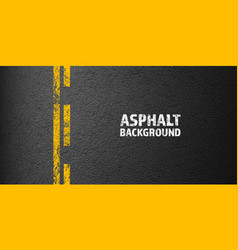 Asphalt Road With Yellow Cracked Lane Marking