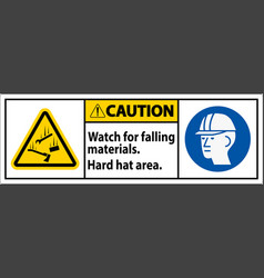 Caution Sign Watch For Falling Materials Hard Hat