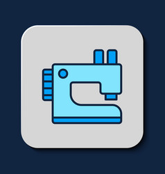 Filled Outline Sewing Machine Icon Isolated