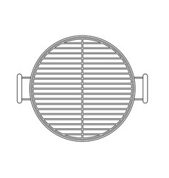 Round Barbeque Grill Outline Icon On White