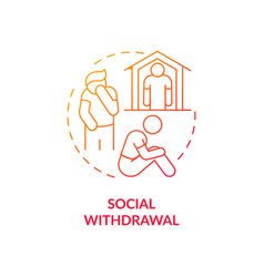 Social Withdrawal Red Gradient Concept Icon