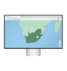 Computer Monitor With Map Of South Africa