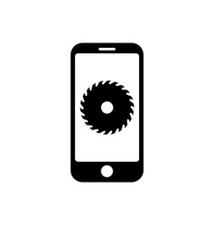 Phone With Circular Saw Icon Symbol For App