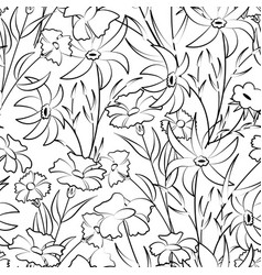 Black And White Repeating Pattern Of Meadow