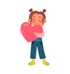 Girl Hugging The Heart