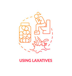 Using Laxatives Red Gradient Concept Icon