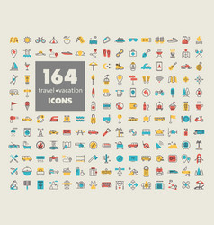 164 Travel Vacation Icons Set