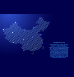 China Map From Blue Pattern Slanted Parallel