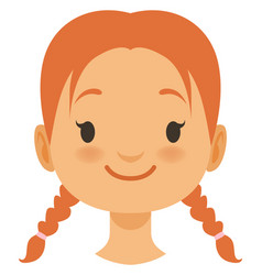 Happy Girl Head Portrait Cute Cheerful Kid