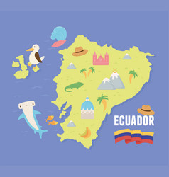 Map Of Ecuador With Typical Features