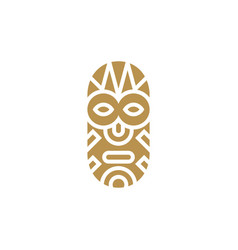 Tiki Golden Wooden Mask Logo