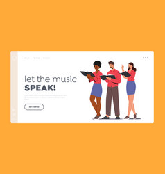 Characters Singing In Chorus Landing Page Template