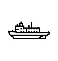 Ice Breaking Ships Line Icon