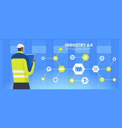 Industry 40 Flat Banner Template