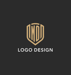 Luxury Mo Logo Monogram Shield Shape Monoline