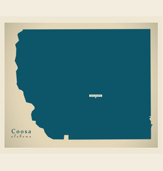 Modern Map - Coosa Alabama County Usa