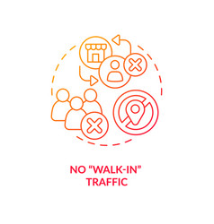 No Walk-in Traffic Red Gradient Concept Icon