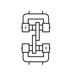 Shear Testing Materials Engineering Line Icon