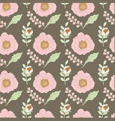 Winter Peonies Seamless Pattern Design