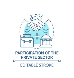 Participation Private Sector Blue Concept Icon