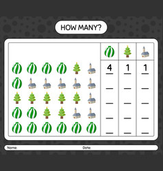 How Many Counting Game With Christmas Icon