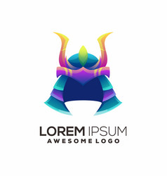 Samurai Hat Gradient Colorful Design Logo