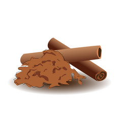 Cinnamon Sticks And Powder Isolated