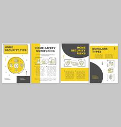 Home Security Tips Yellow Brochure Template