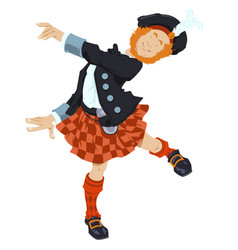 Dancing Scotsman Man In Scottish Costume