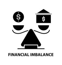 Financial Imbalance Icon Black Sign