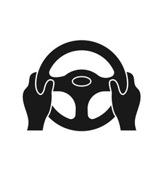 Steering Wheel Driving Hands Black Icon