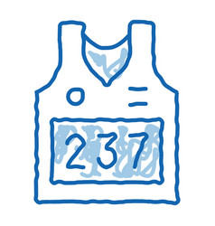 Vest With Personal Athlete Number Doodle Icon Hand