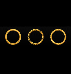 Braid Circle Golden 3d Frame Round Braided Ring